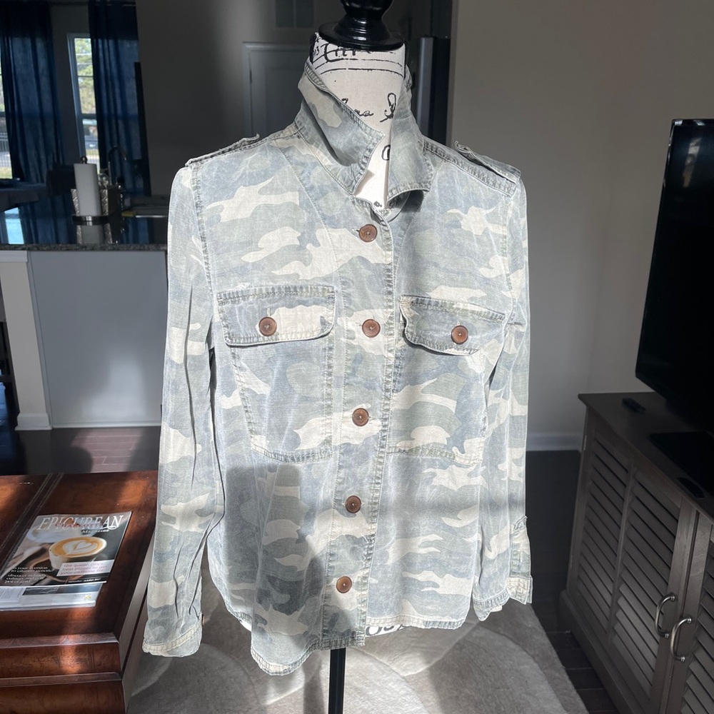A Camouflage button up Jacket from Lucky Brand.